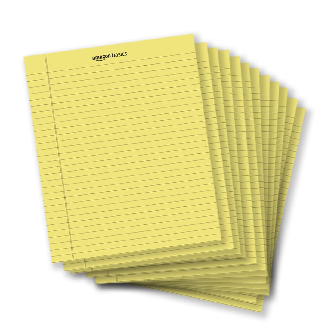 Amazon Basics Wide Ruled Lined Writing Note Pads for Office Supplies, 8.5" x 11.75", White, 12-Pack of 50 Perforated Sheets