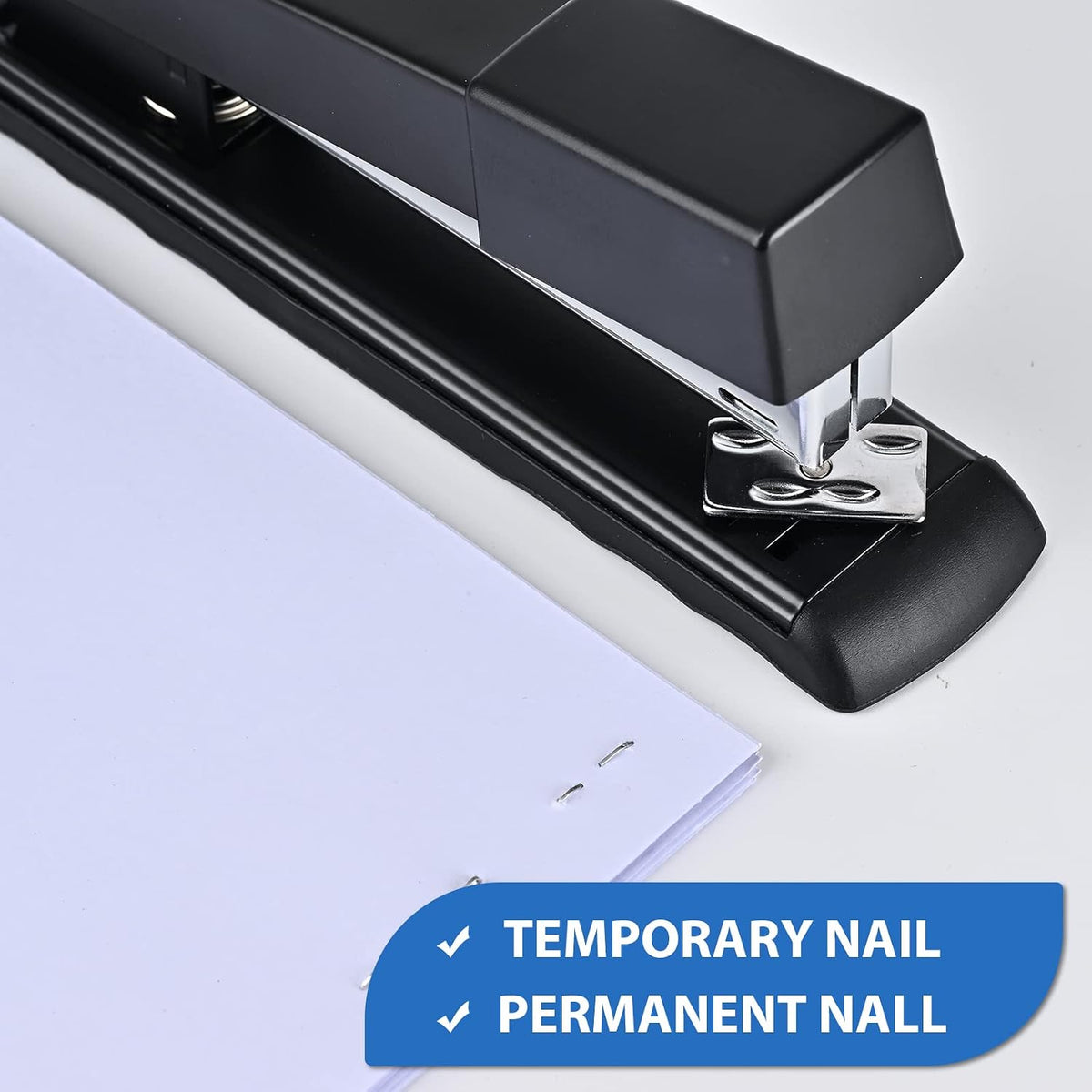 Metal Desktop Stapler - 25 Sheet Capacity, Heavy Duty, Black, with 2000 Staples & Remover, Office Use, 6 Pack