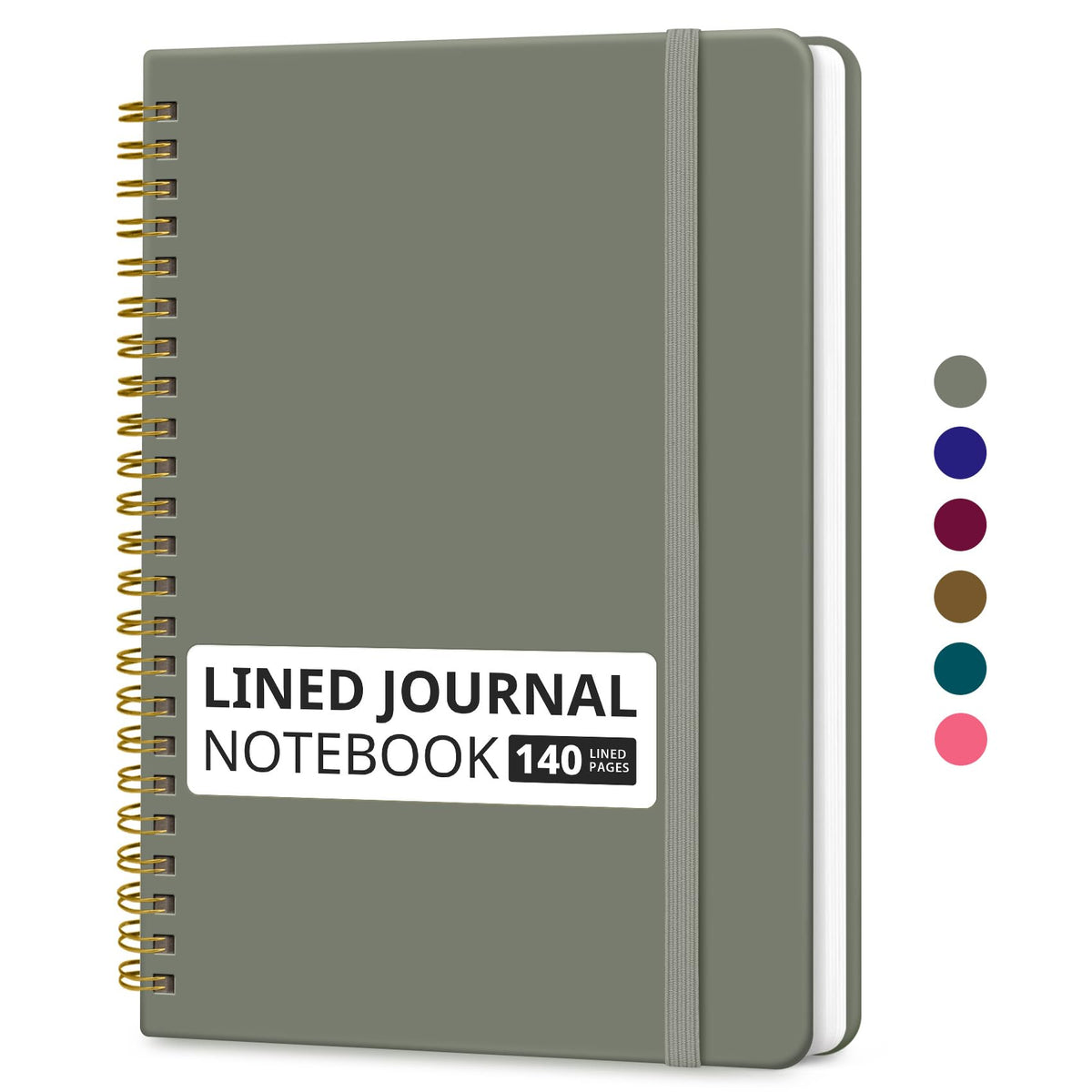 Taja Lined Spiral Notebook for Work, 5.7"x7.9" Spiral Journal College Ruled