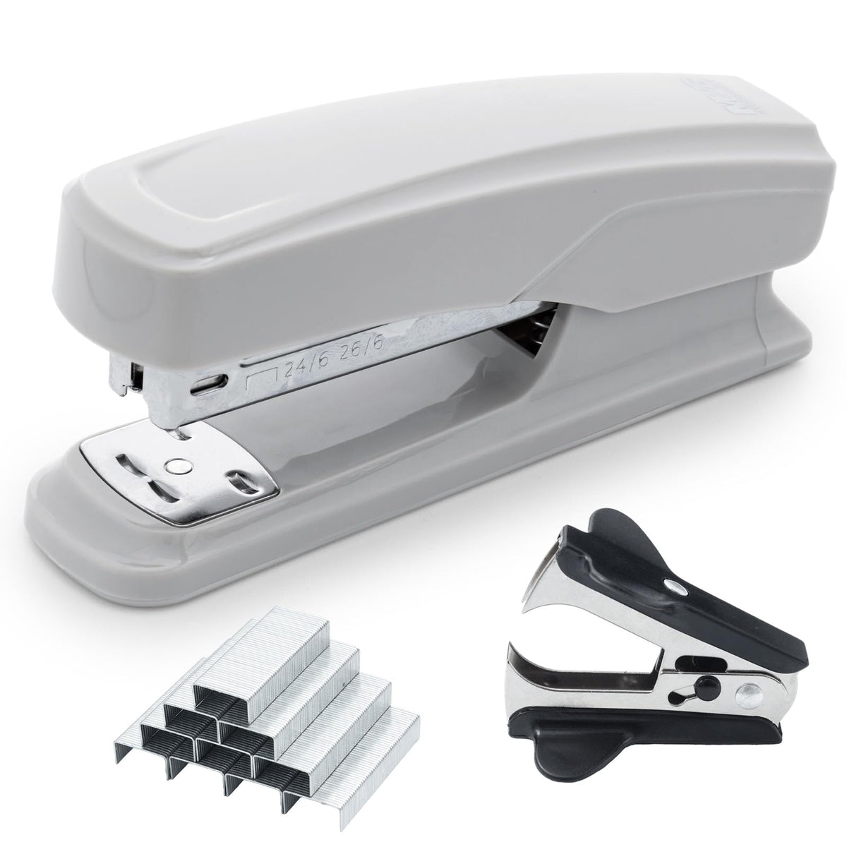 M&G Effortless Stapler 50 Sheet Capacity One-Touch Stapling, Heavy Duty Desktop Stapler Includes 1000 Staples and Remover, Portable Handheld Staplers for Home Office (Black)