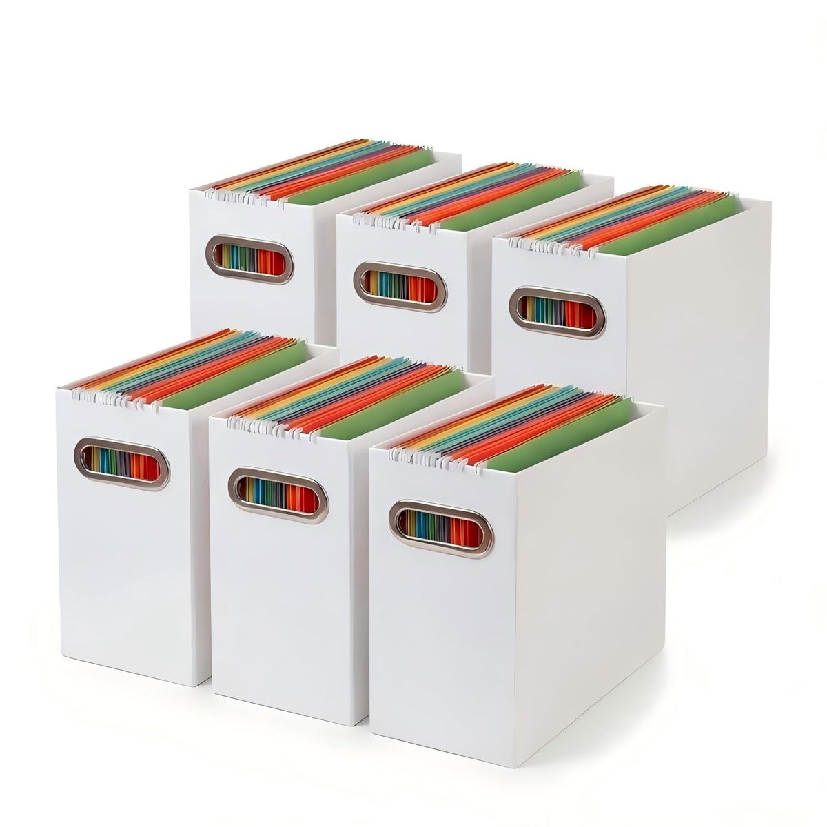 Collapsible File Organizer Box with Handle, Filing Organizer for Home or Office, Small Portable File Box(1 Pack, White)