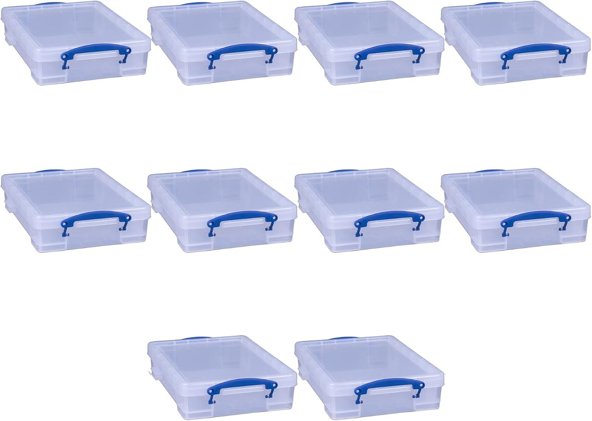 Really Useful Box 4 Liter Plastic Storage File Box Container, 10 Pack