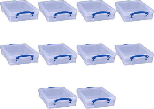 Really Useful Box 4 Liter Plastic Storage File Box Container, 10 Pack