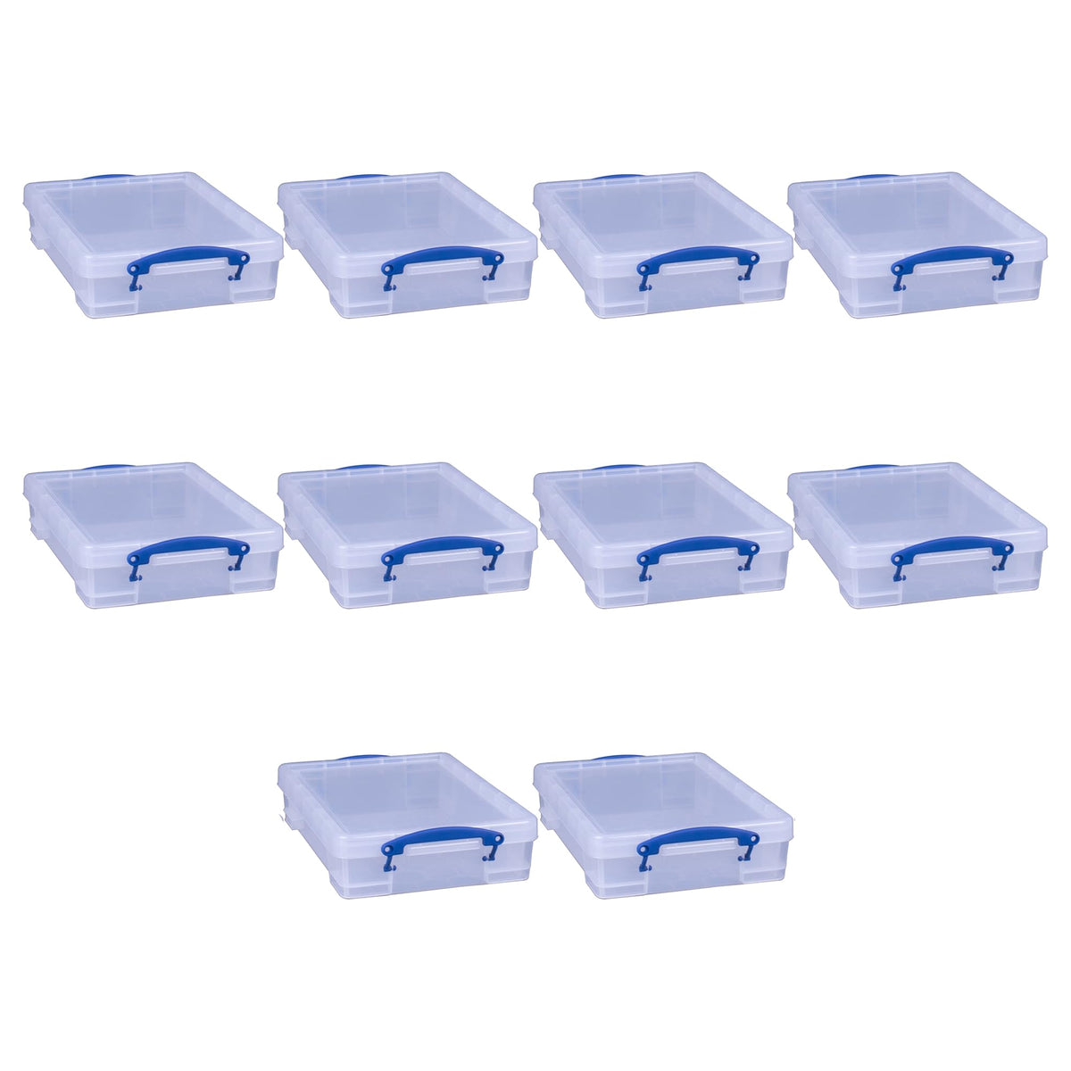Really Useful Box 4 Liter Plastic Storage File Box Container, 10 Pack