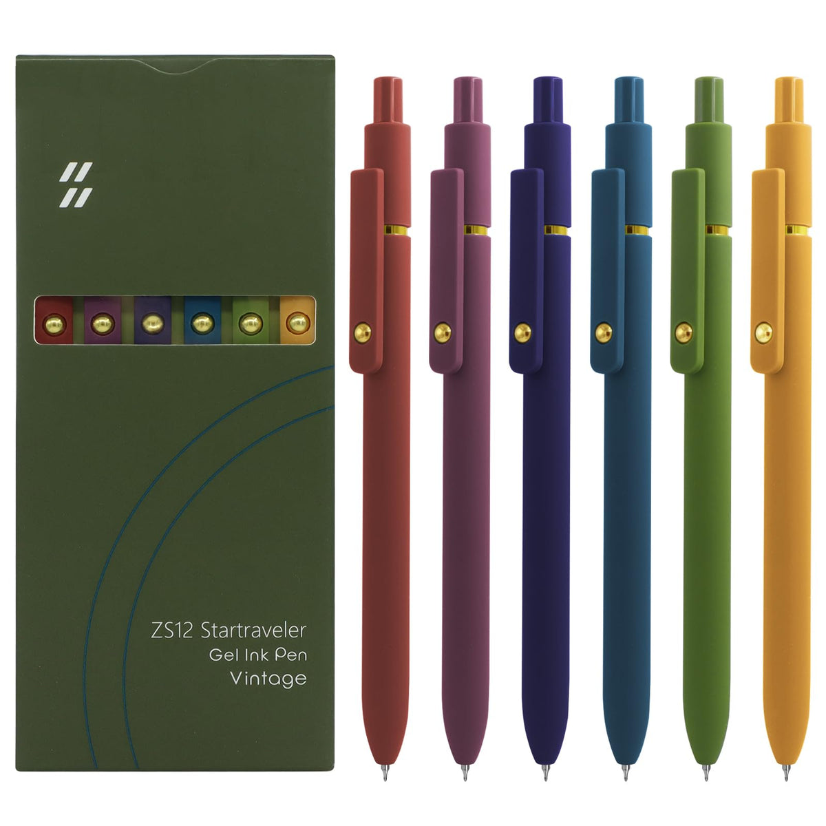 UIXJODO Gel Pens, 5 Pcs 0.5mm Black Ink Pens Fine Point Smooth Writing Pens, High-End Series Pens for Journaling Note Taking, Cute Office School Supplies Gifts for Women Men (Morandi)