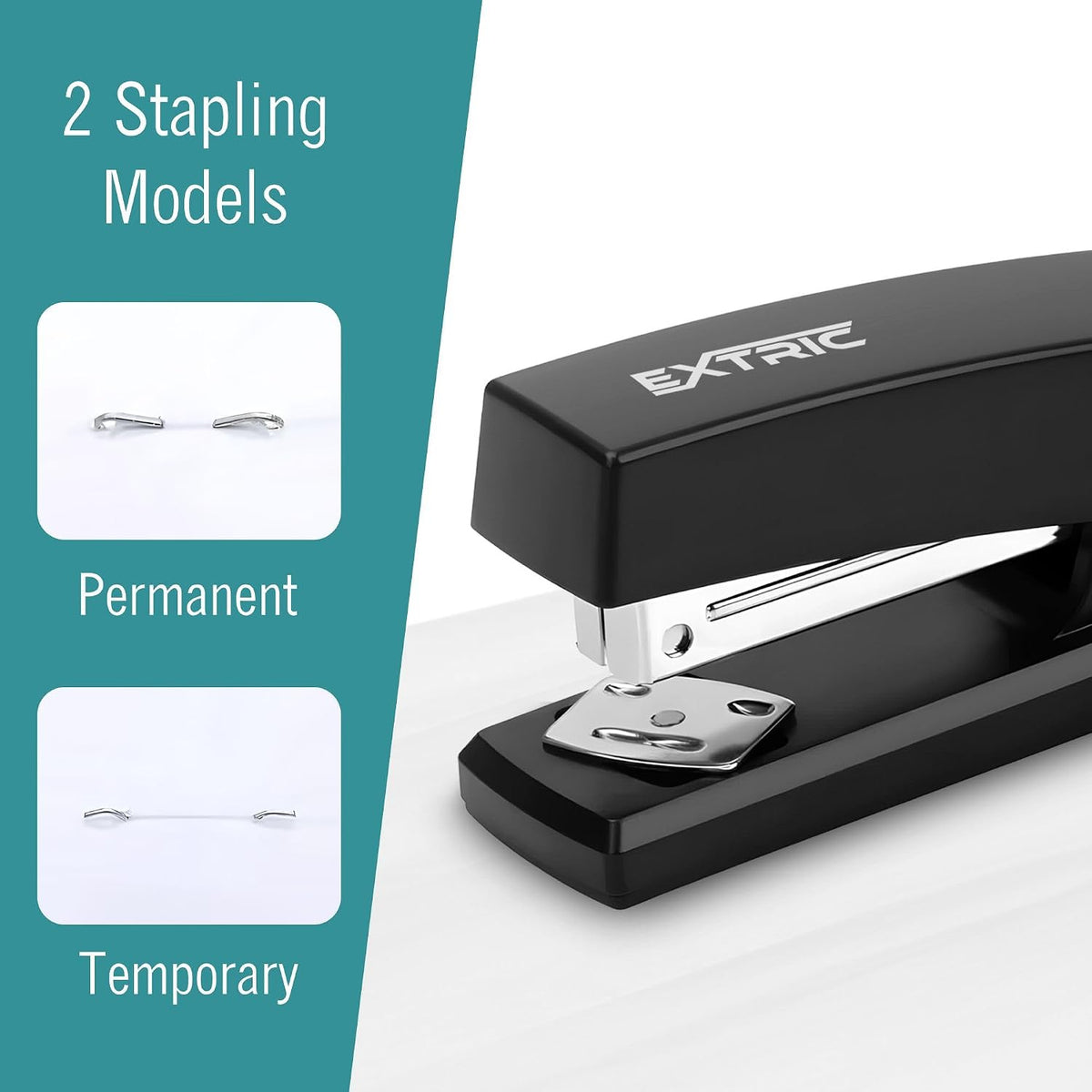 EXTRIC Staplers for Desk, Black Stapler Heavy Duty 3 PK 25 Sheet Capacity