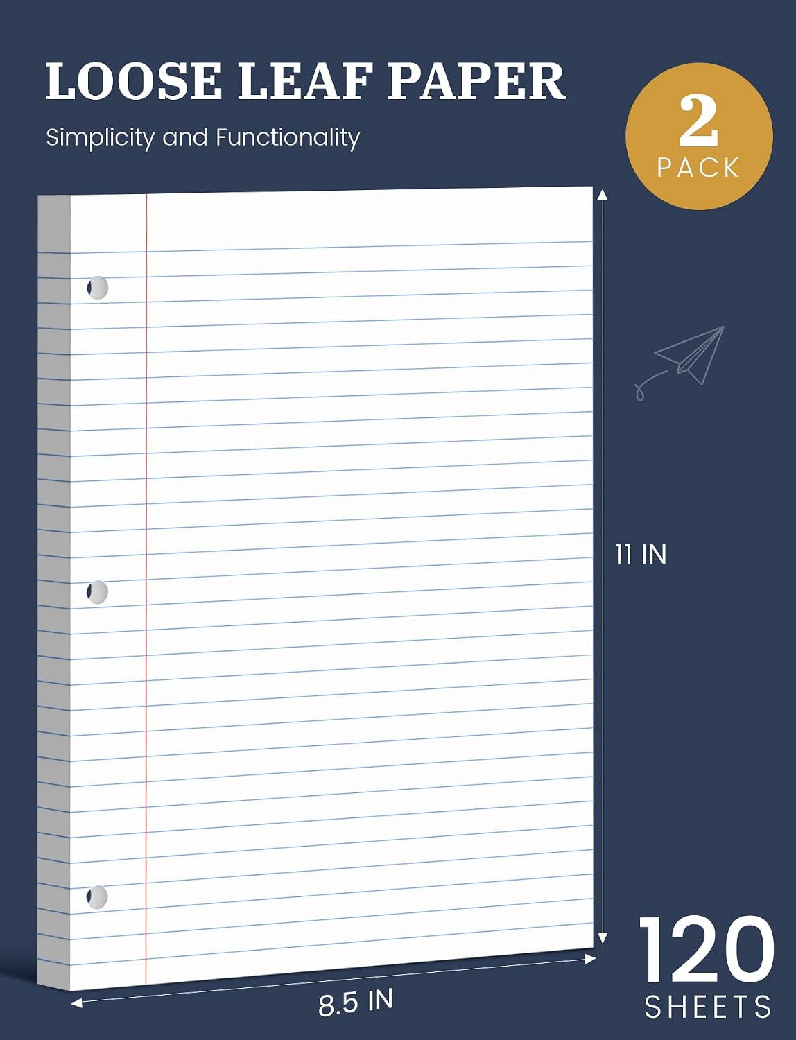 Loose Leaf Paper 8.5x11, Loose Leaf Notebook Paper 240 Sheets Binder Paper