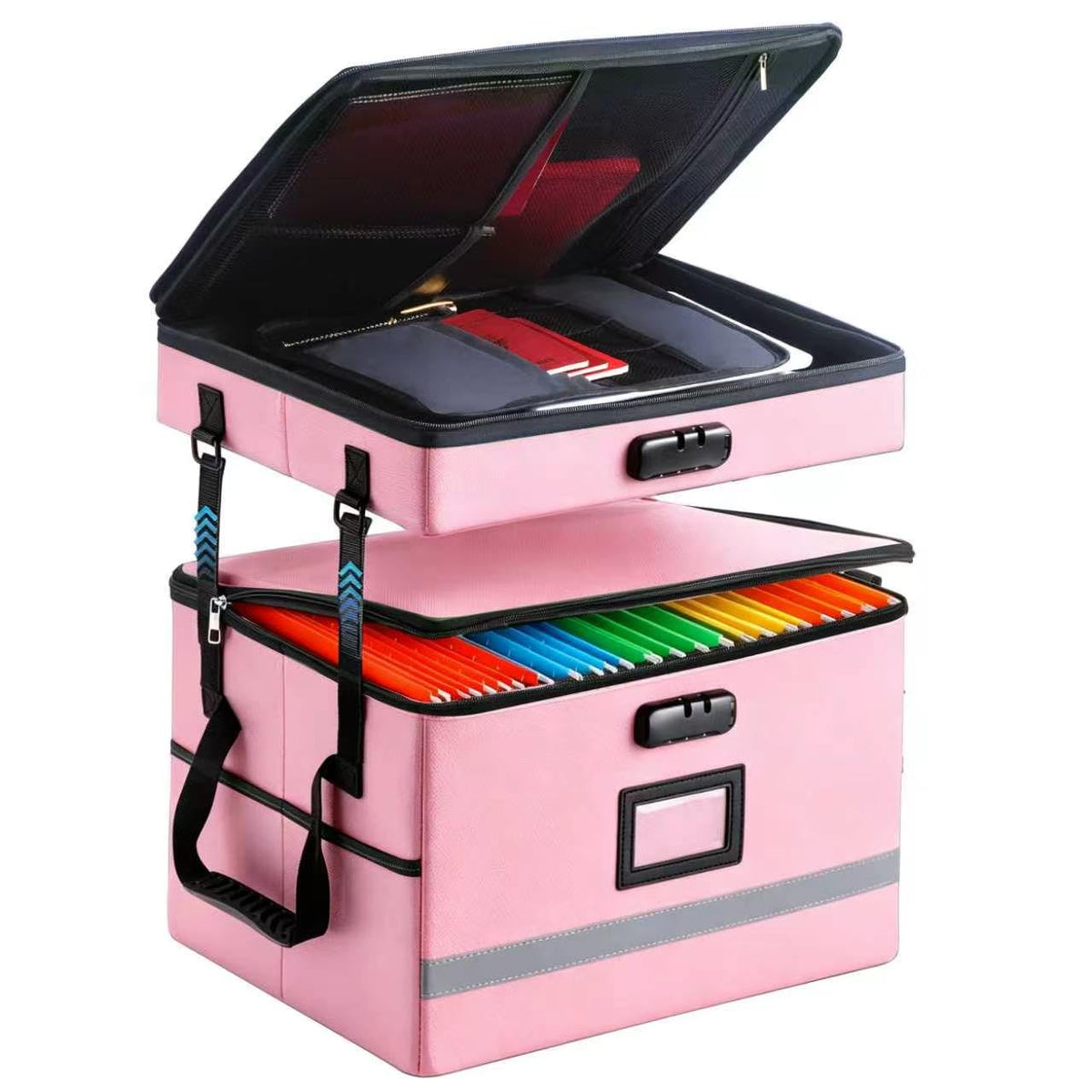 EXLIFBAG Fireproof File Organizer with Lock, 1 Layer