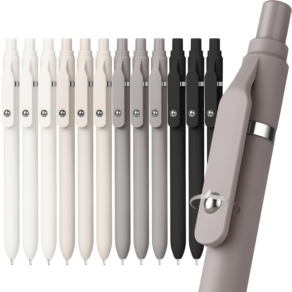 Sooez 6 Pack Ballpoint Pen, Retractable Black Pen ballpoint Smooth Writing
