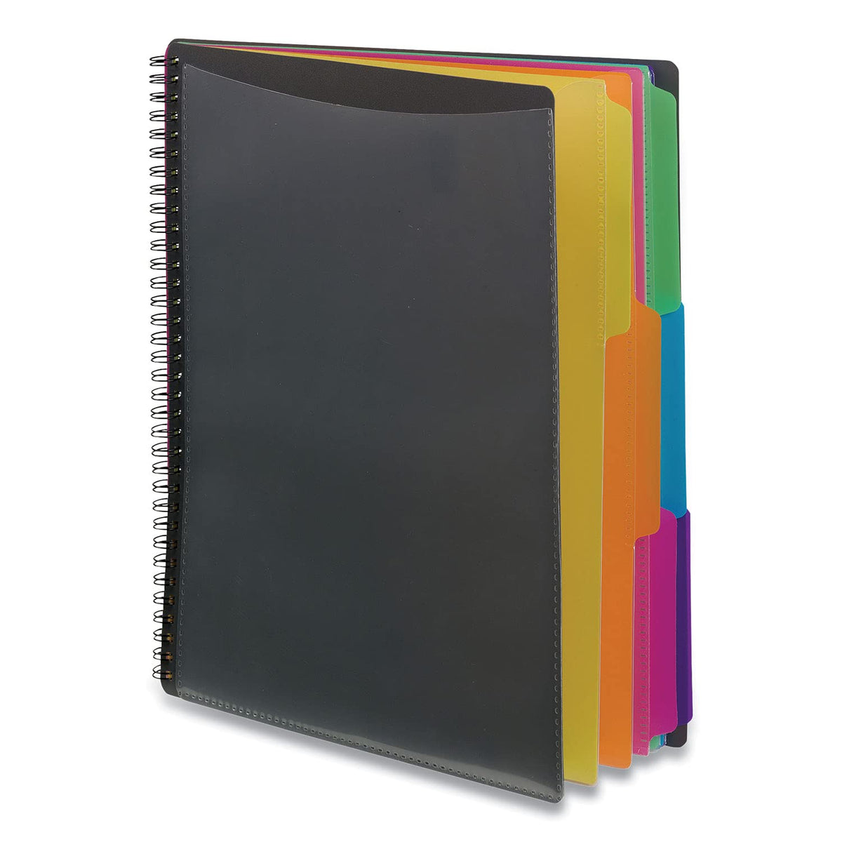 Smead 12 Pocket Poly Project Organizer, Letter Size, 1/3-Cut Tab, Gray with Bright Colors (89207) (Pack of 1)