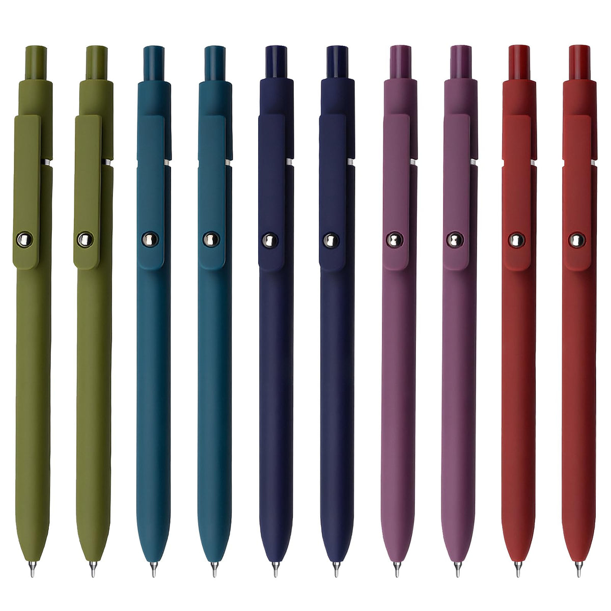 UIXJODO Gel Pens, 5 Pcs 0.5mm Black Ink Pens Fine Point Smooth Writing Pens, High-End Series Pens for Journaling Note Taking, Cute Office School Supplies Gifts for Women Men (Morandi)