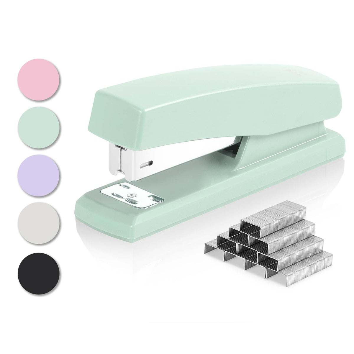Deli Stapler, Desktop Staplers with 640 Staples, 25 Sheet Capacity, Green