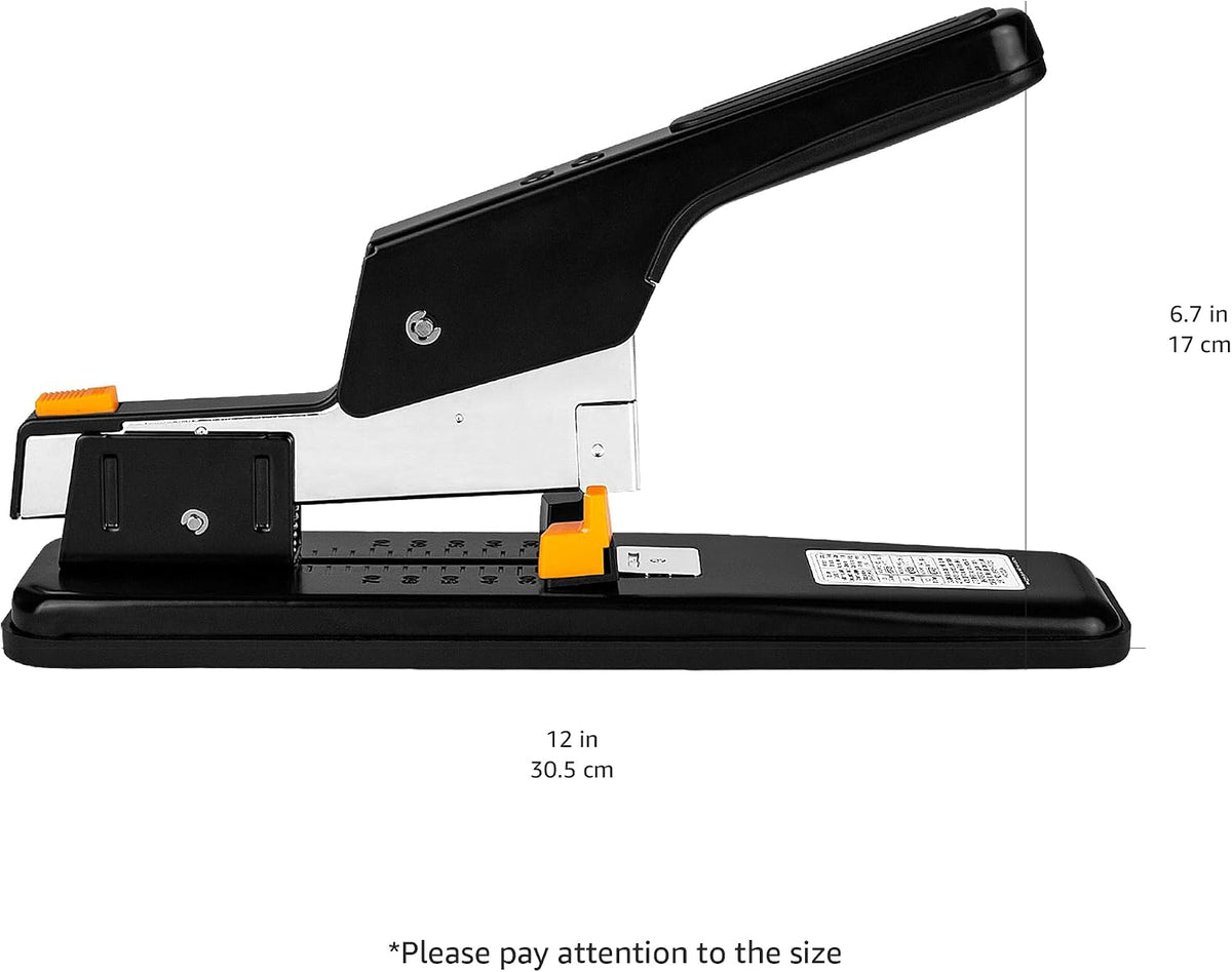 Amazon Basics Heavy-Duty Stapler, 90 Sheets High Capacity, Non-Slip, Large Office Stapler with 1000 Staples, Black