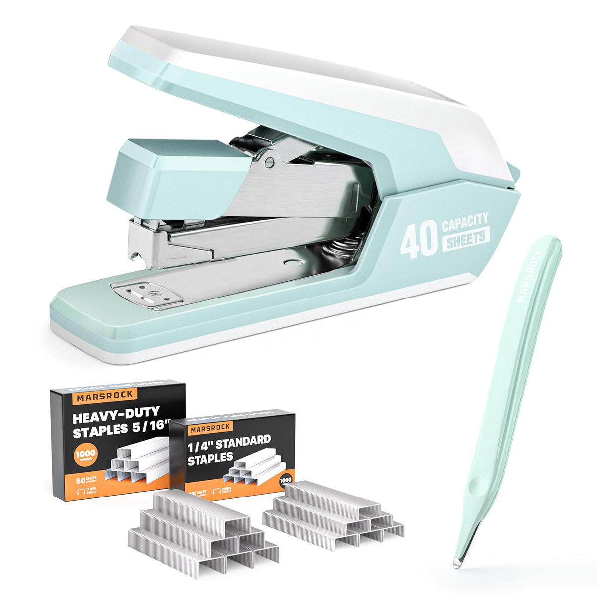 Marsrock Heavy Duty Stapler for Desk with 40-50 Sheet, 2000 Staples, Purple