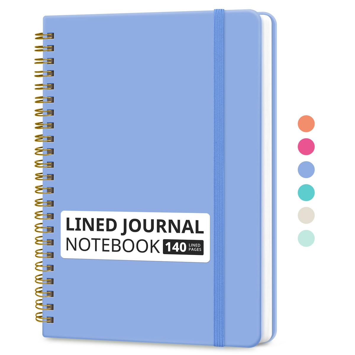 Taja Lined Spiral Notebook for Work, 5.7"x7.9" Spiral Journal College Ruled