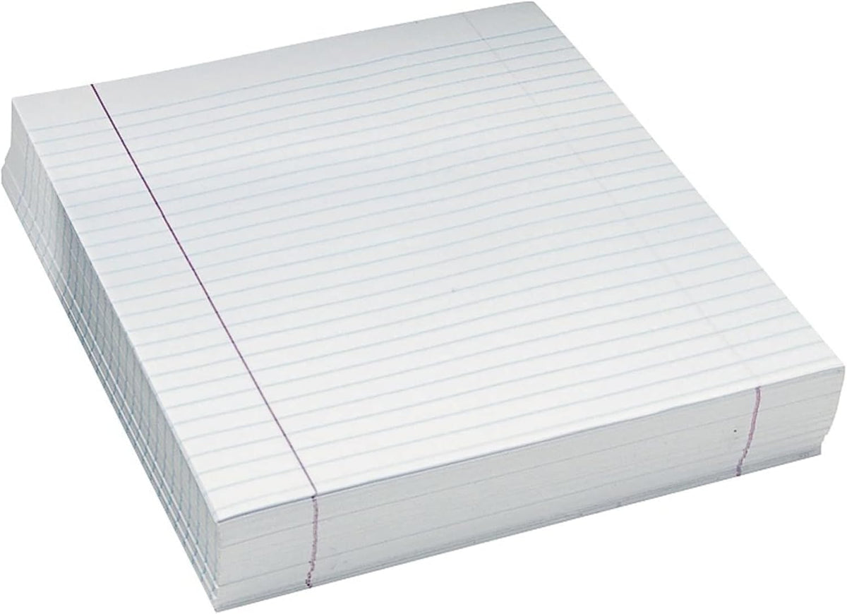 Pacon® Composition Paper, Unpunched, 3/8" Rule, 8 1/2" x 11", White, Pack Of 500 Sheets