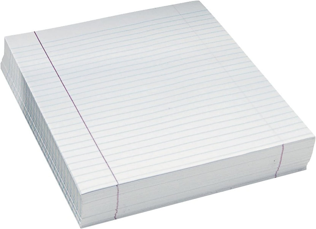 Pacon® Composition Paper, Unpunched, 3/8" Rule, 8 1/2" x 11", White, Pack Of 500 Sheets