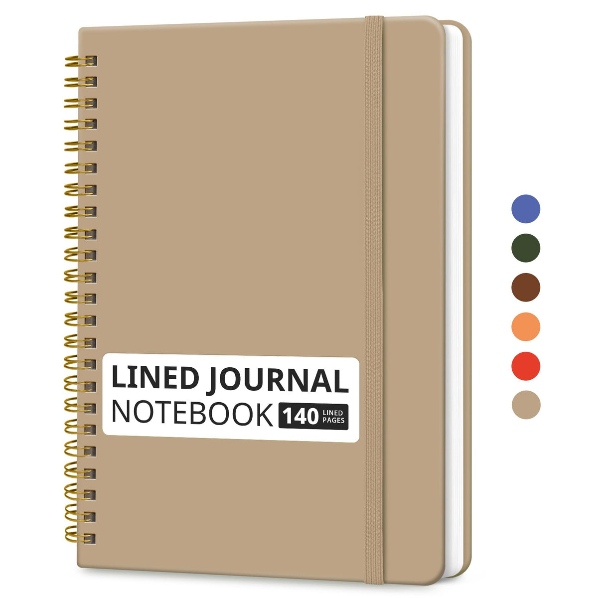 Taja Lined Spiral Notebook for Work, 5.7"x7.9" Spiral Journal College Ruled