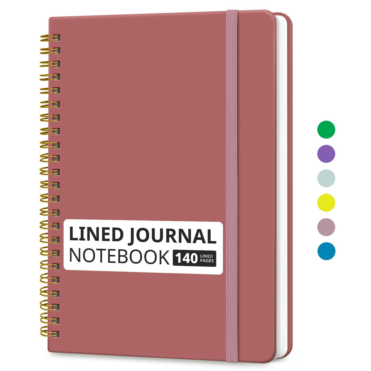 Taja Lined Spiral Notebook for Work, 5.7"x7.9" Spiral Journal College Ruled