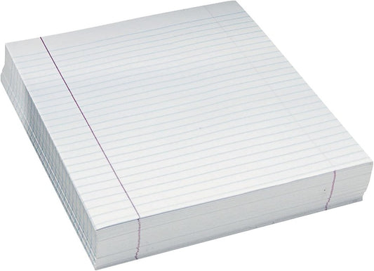 Pacon® Composition Paper, Unpunched, 3/8" Rule, 8 1/2" x 11", White, Pack Of 500 Sheets