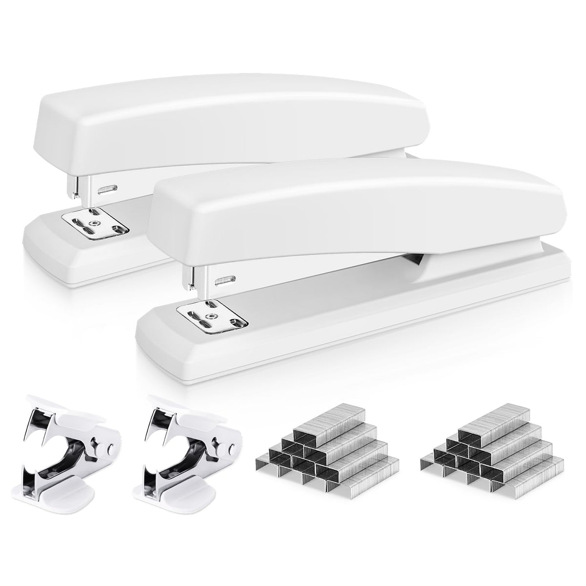 Deli Stapler, 2000 Staples and 2 Staple Removers, 2 Pack, Black