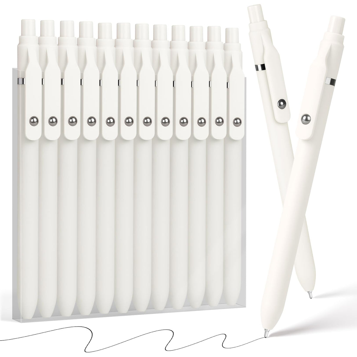 Sooez 6 Pack Ballpoint Pen, Retractable Black Pen ballpoint Smooth Writing