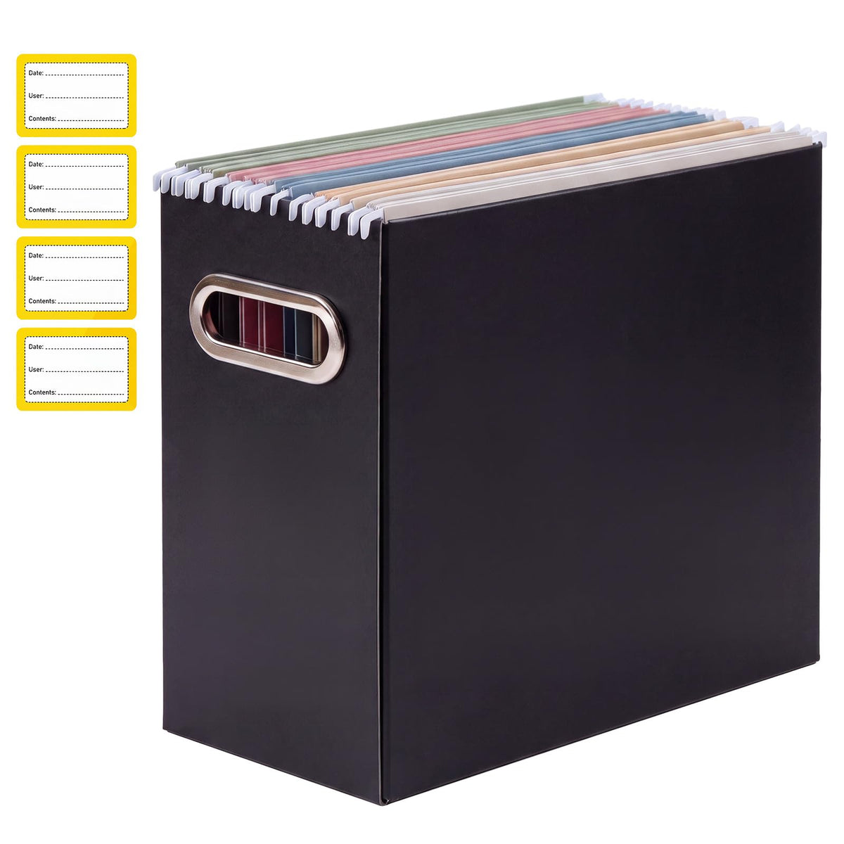 Collapsible File Organizer Box with Handle, Filing Organizer for Home or Office, Small Portable File Box(1 Pack, White)