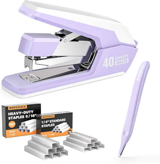 Marsrock Heavy Duty Stapler for Desk with 40-50 Sheet, 2000 Staples, Purple