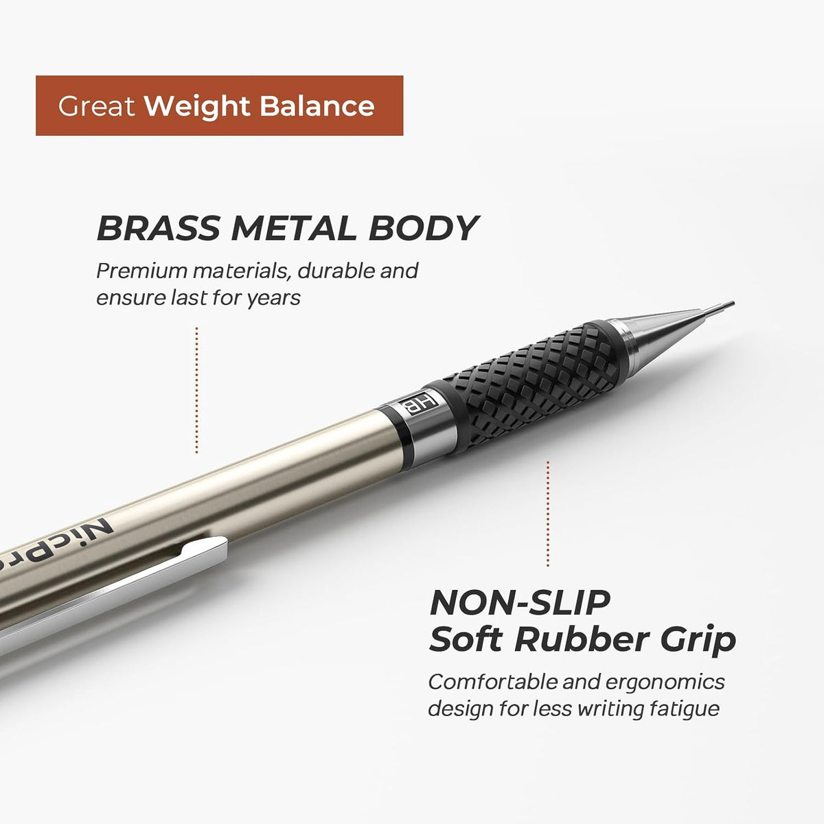 Nicpro 0.7 mm Art Mechanical Pencil Set in Storage Case, 3 PCS