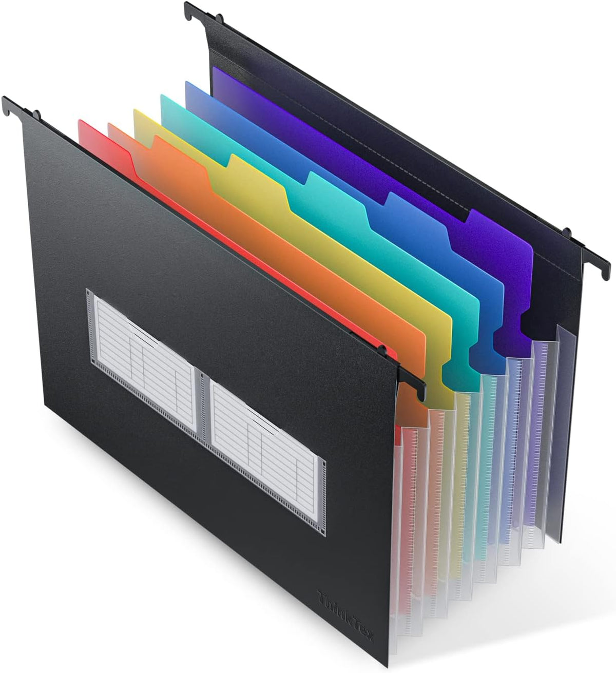 ThinkTex Plastic Expanding Hanging File Folders, 7 * 1.2" Accordion Pockets