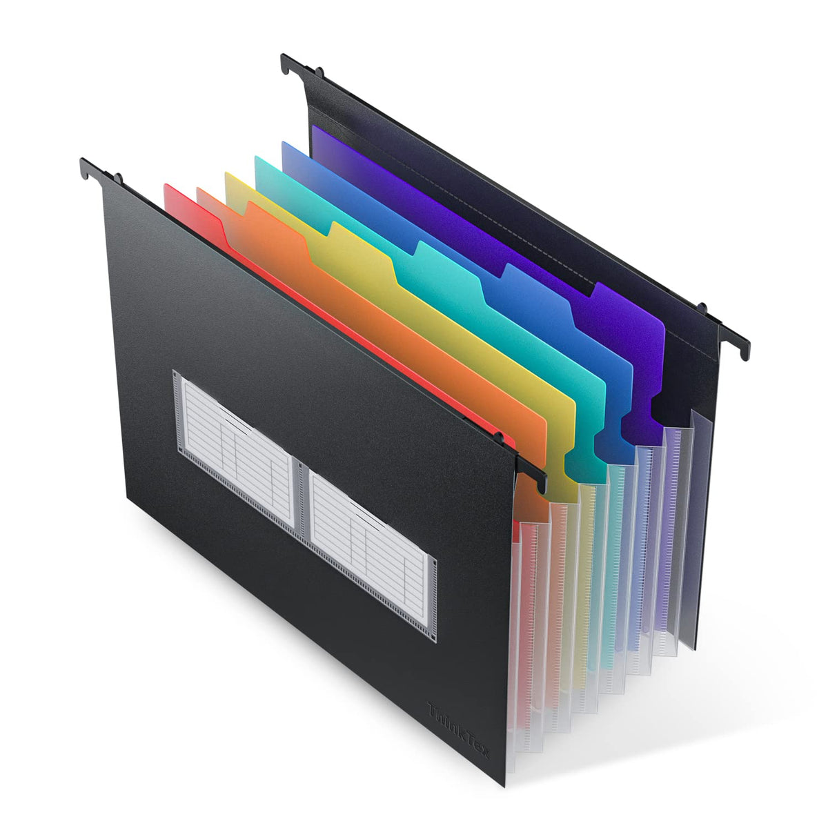 ThinkTex Plastic Expanding Hanging File Folders, 7 * 1.2" Accordion Pockets