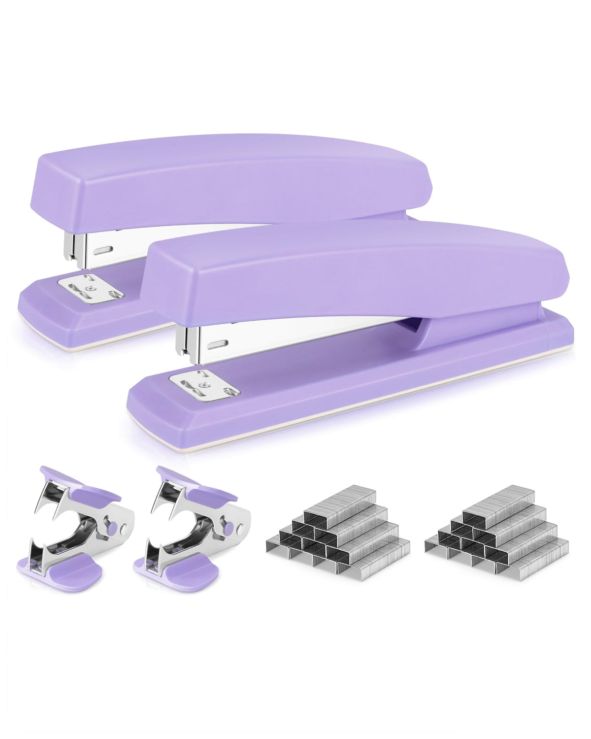 Deli Stapler, 2000 Staples and 2 Staple Removers, 2 Pack, Black