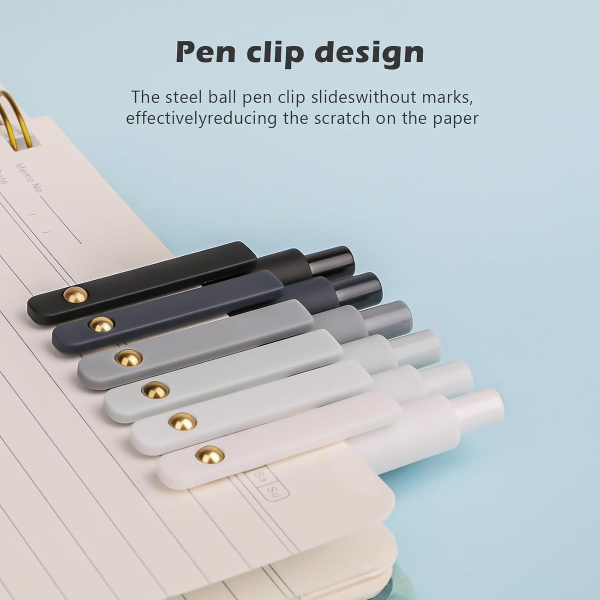 Ddaowanx Gel Pens,6 Pcs 0.7mm Retractable Quick Dry Black Ink Pens