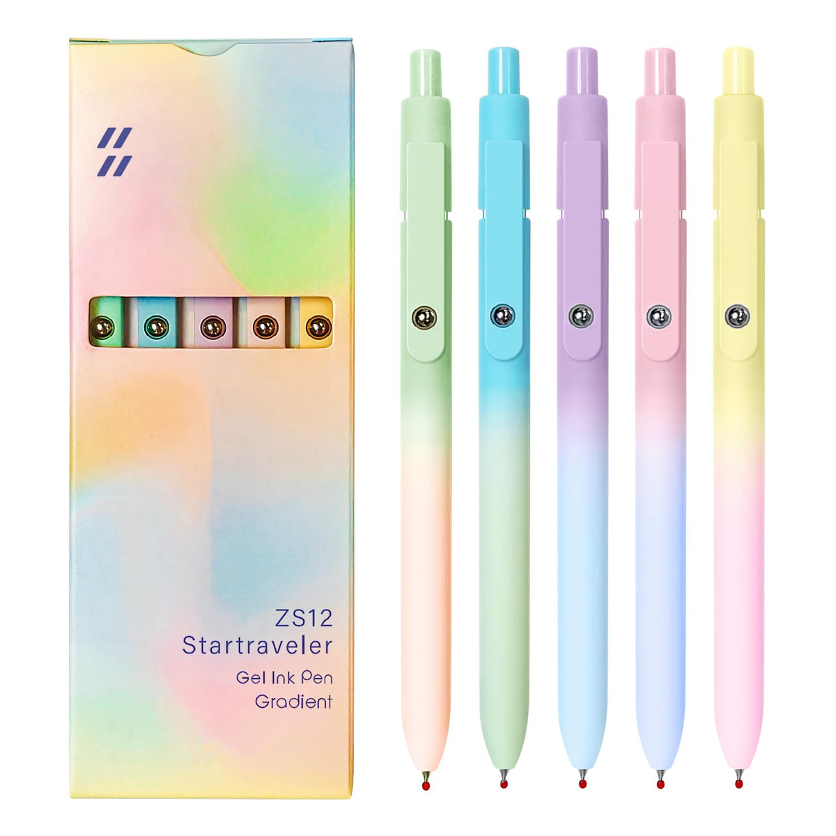 UIXJODO Gel Pens, 5 Pcs 0.5mm Black Ink Pens Fine Point Smooth Writing Pens, High-End Series Pens for Journaling Note Taking, Cute Office School Supplies Gifts for Women Men (Morandi)
