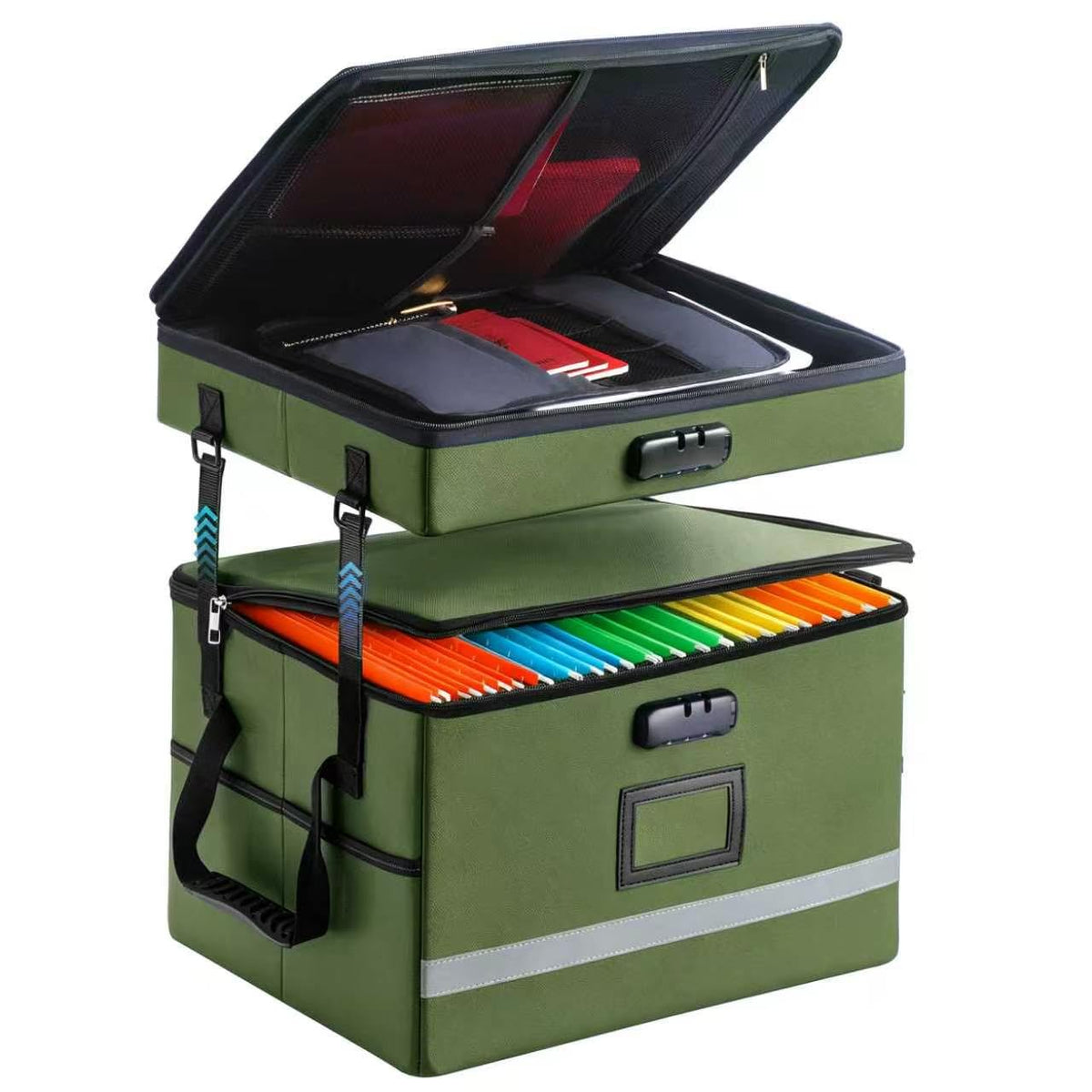 EXLIFBAG Fireproof File Organizer with Lock, 1 Layer