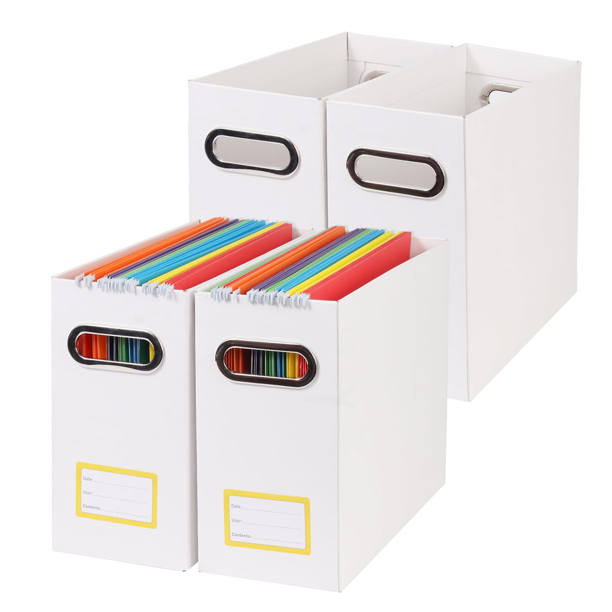 Collapsible File Organizer Box with Handle, Filing Organizer for Home or Office, Small Portable File Box(1 Pack, White)