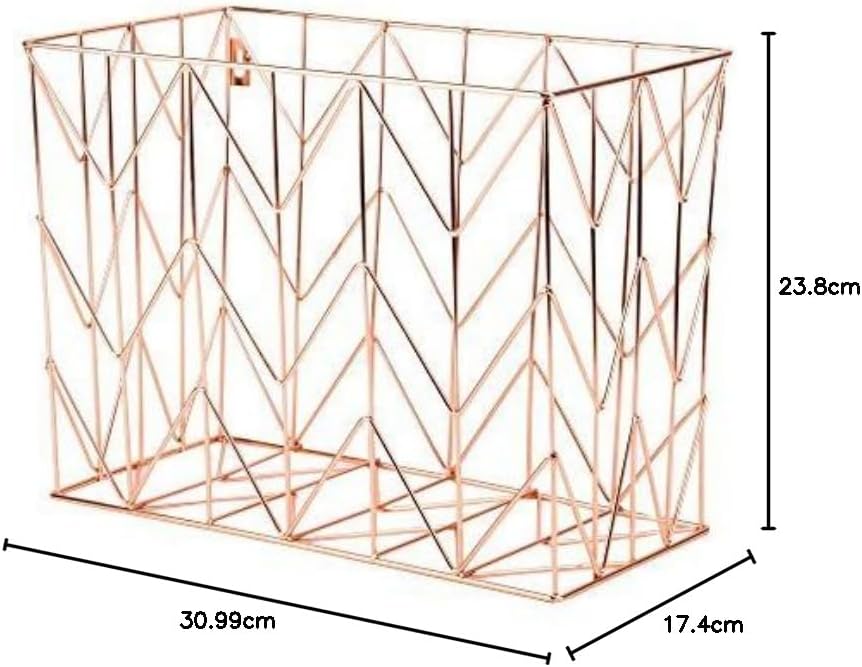 U Brands Hanging File Desk Organizer, Rose Gold Wire Metal - 854U02-06