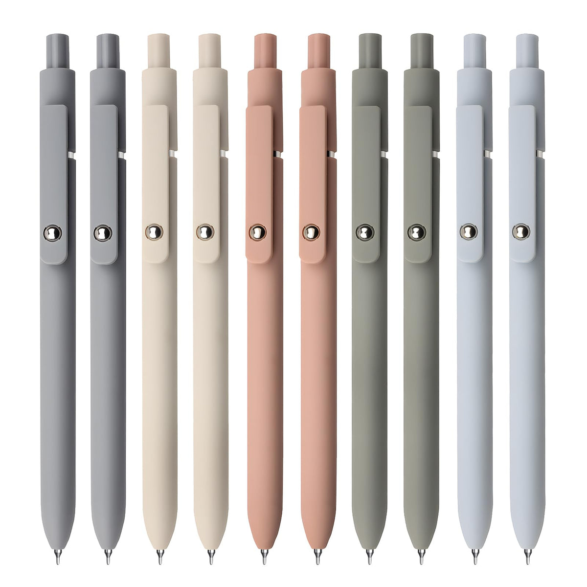 UIXJODO Gel Pens, 5 Pcs 0.5mm Black Ink Pens Fine Point Smooth Writing Pens, High-End Series Pens for Journaling Note Taking, Cute Office School Supplies Gifts for Women Men (Morandi)