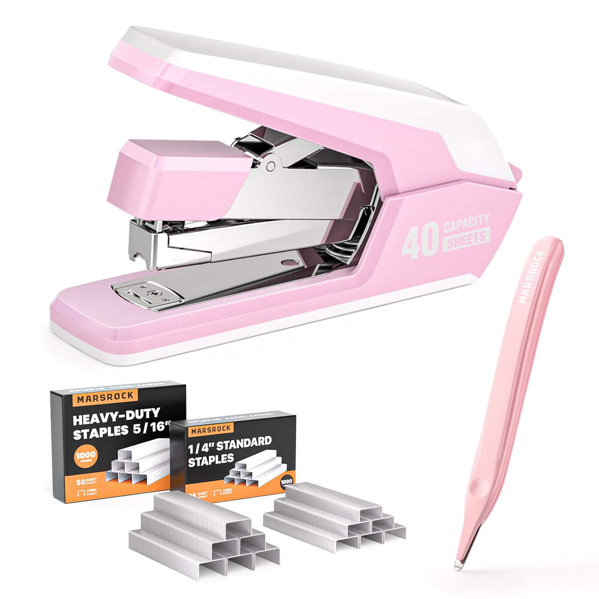 Marsrock Heavy Duty Stapler for Desk with 40-50 Sheet, 2000 Staples, Purple