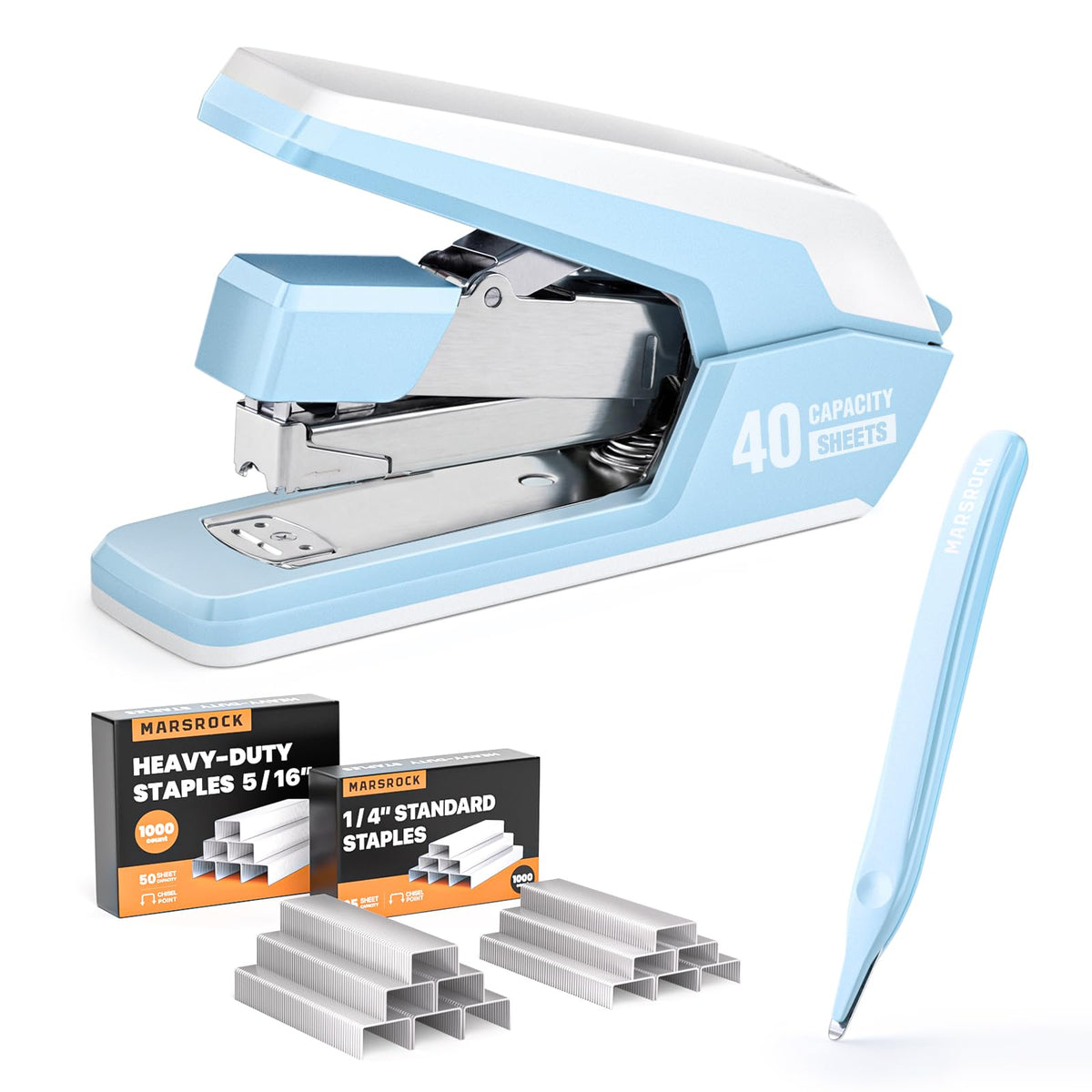 Marsrock Heavy Duty Stapler for Desk with 40-50 Sheet, 2000 Staples, Purple