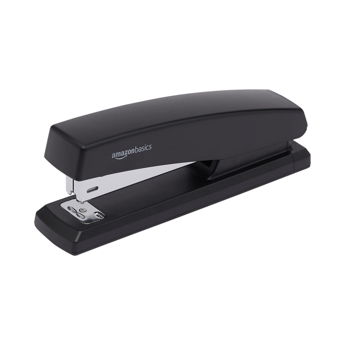 Amazon Basics Office Desk Stapler, 25-Sheet Capacity, Non-Slip with 1000 Staples, Black, 12-Pack