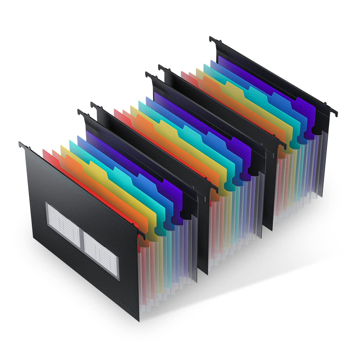 ThinkTex Plastic Expanding Hanging File Folders, 7 * 1.2" Accordion Pockets
