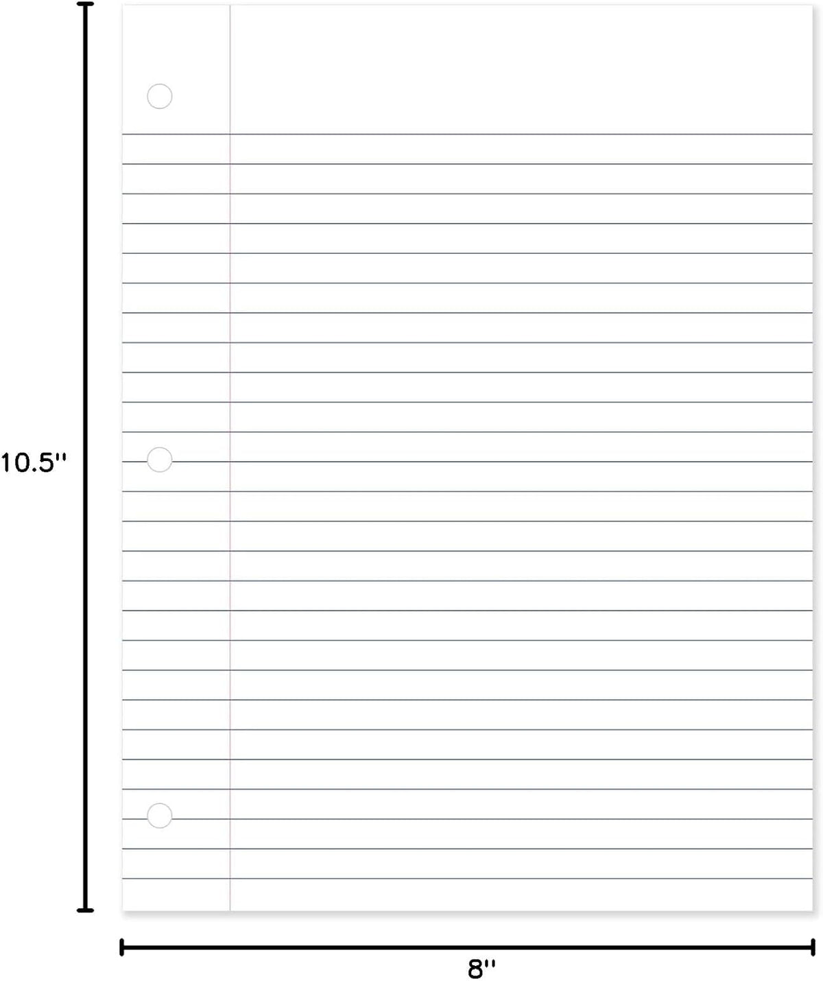 Mead Loose Leaf Paper, Wide Ruled Filler Notebook Paper, 8" x 10-1/2", 200 Sheets, Fits 3-Ring Binder (15200)