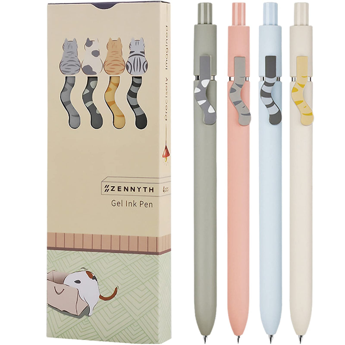 UIXJODO Gel Pens, 5 Pcs 0.5mm Black Ink Pens Fine Point Smooth Writing Pens, High-End Series Pens for Journaling Note Taking, Cute Office School Supplies Gifts for Women Men (Morandi)