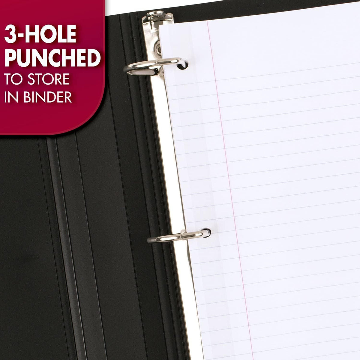 Mead Loose Leaf Paper, Wide Ruled Filler Notebook Paper, Reinforced, 8" x 10-1/2", 100 Sheets, Fits 3-Ring Binder (15006)