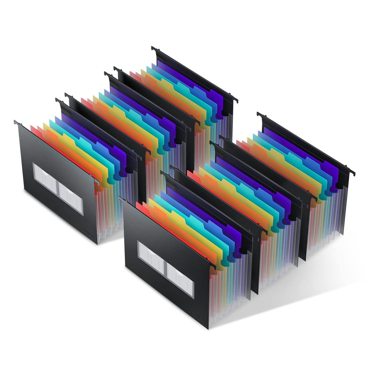 ThinkTex Plastic Expanding Hanging File Folders, 7 * 1.2" Accordion Pockets