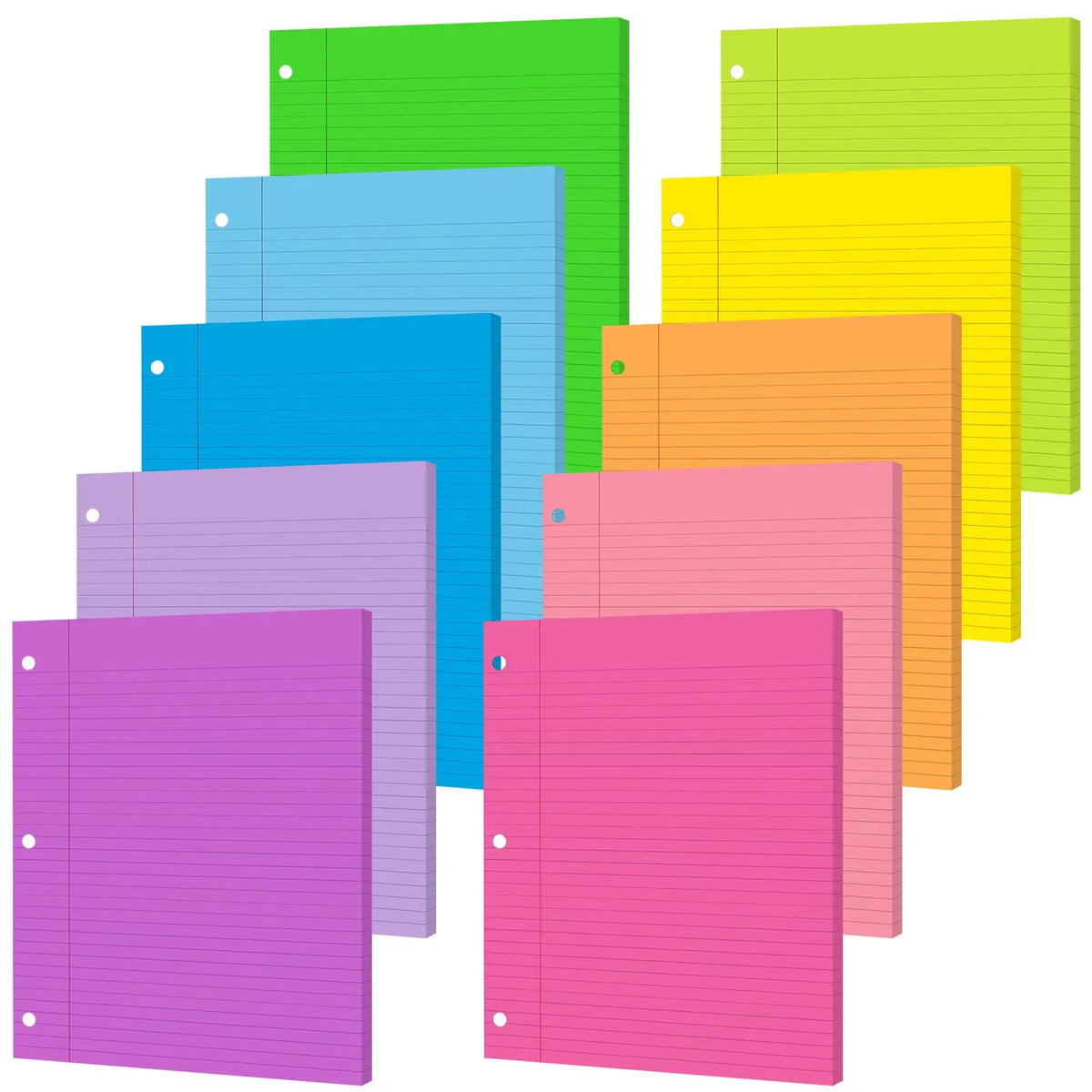 GISGFIM Durable College Ruled Loose Leaf Binder Paper - 100 Thick Sheets, 8"x10.5" 3-Hole Punched Refill Inserts for 3-Ring Binders, Vibrant Office Supplies with Ample Space, Back to School & School Supplies College Essentials, College School Supplies,soh