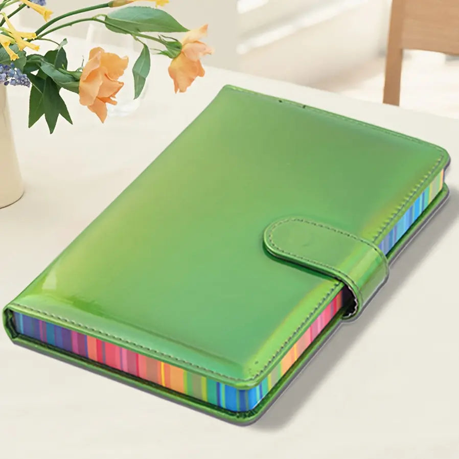 A5 Notebook with Laser Soft Cover, Simple Student Diary, Business Thick Memo Pad, 180 Pages, Unique Laser Design, Colorful Binding, Stationery Supplies, Notebook for School