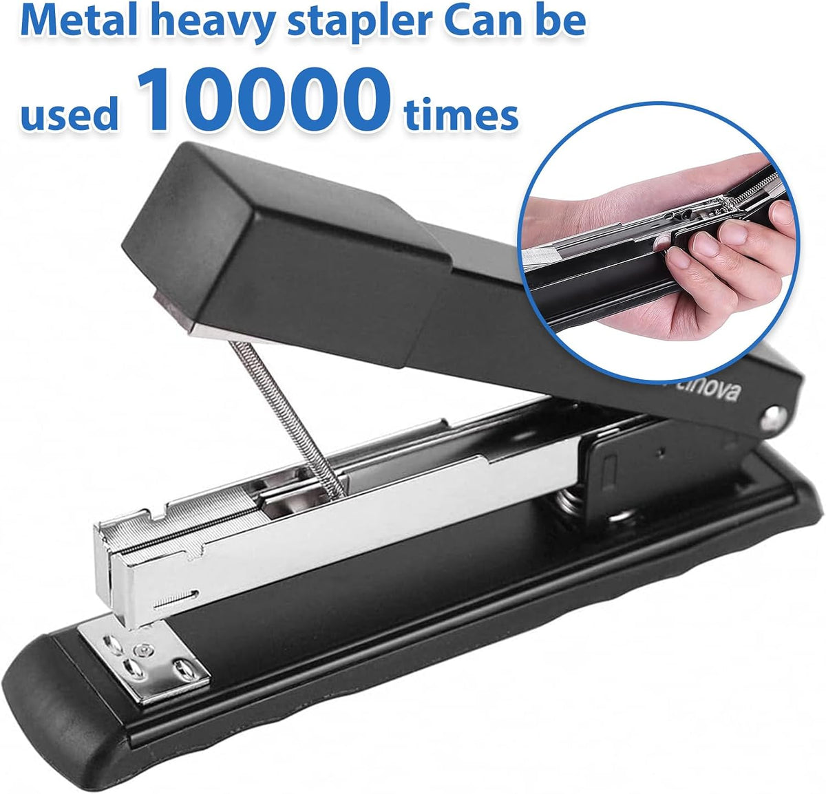 Metal Desktop Stapler - 25 Sheet Capacity, Heavy Duty, Black, with 2000 Staples & Remover, Office Use, 6 Pack