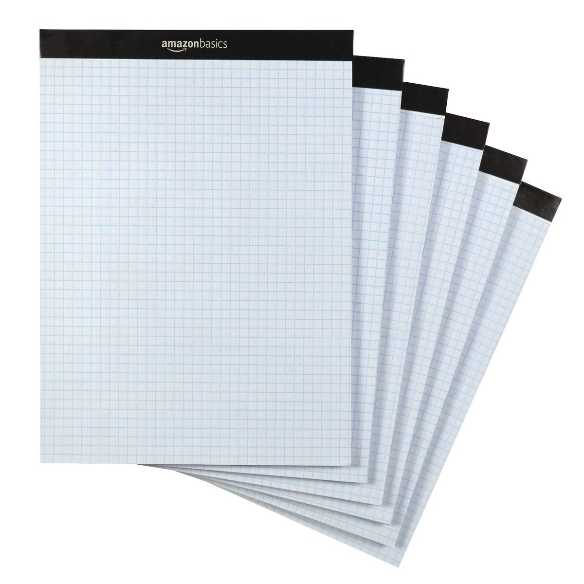 Amazon Basics Quad-Ruled Graph Paper Pad, 4x4 Grid, Perforated Sheets, Letter Size 8.5" x 11", White, 100 Sheets per Pad, 6-Pack (600 Sheets)